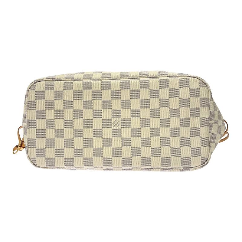 Louis Vuitton N51107 Damier Azure Canvas Neverfull MM Shoulder Bag White 353905