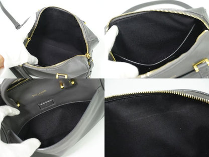 Authentic Saint Laurent Baby Duffle 2WAY Shoulder Bag Handbag Pochette Leather