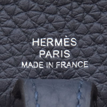 Hermes Shoulder Bag Evelyn TPM Taurillon Clemence Blue Nuit Silver Hardware