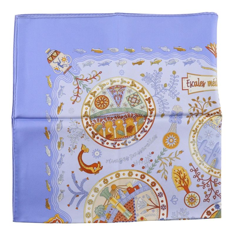 Hermes Carré 90 Mediterranean Port Town Silk Women's Scarf