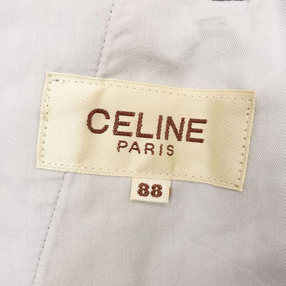 Old Celine Slacks 2 Tuck Pants One Point Logo Triomphe Wool Bottoms Size 88