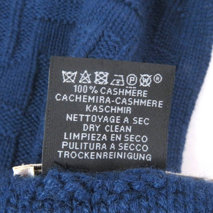 Hermes 100% Cashmere H Logo Knitting Knit Scarf Navy Men's And
