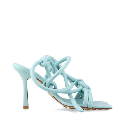 Bottega Veneta Leather Sandals Women's 35 Light Blue Made In Italy