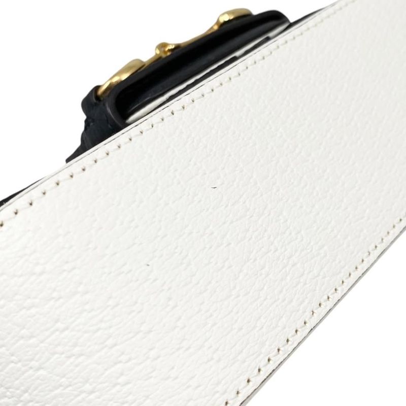 Gucci X Adidas Collaboration Shoulder Bag Horsebit 722009 Logo Chain White