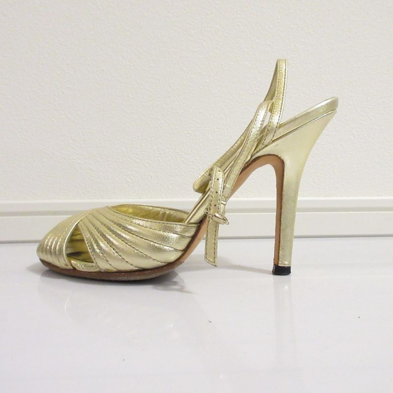 Good Gucci Cross Design High Heel Strap Sandals Small Size 34 21cm (8.27in)