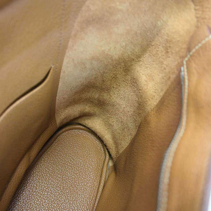 Hermes L Engraved 2008 Good News PM Leather Shoulder Bag Gold