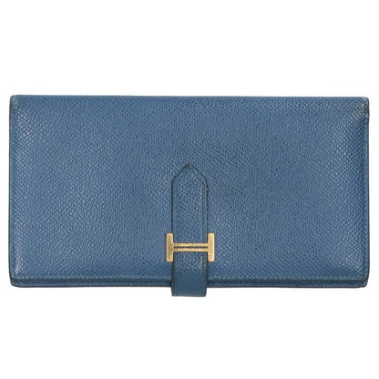 Hermes Bearn Soufflé Y Engraved Ghardware Leather Wallet Men's