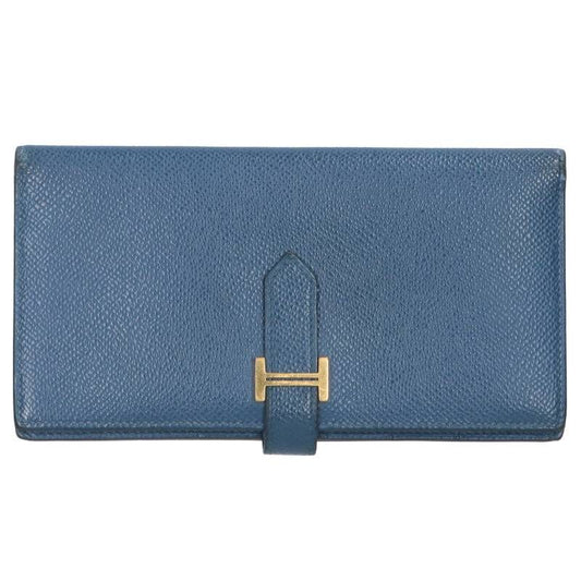 Hermes Bearn Soufflé Y Engraved Ghardware Leather Wallet Men's