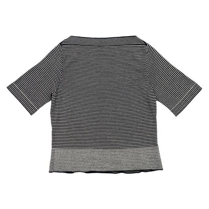 Louis Vuitton Sweater Striped Half Sleeve Knit Rw061w Wiks03mjb M Size Cotton