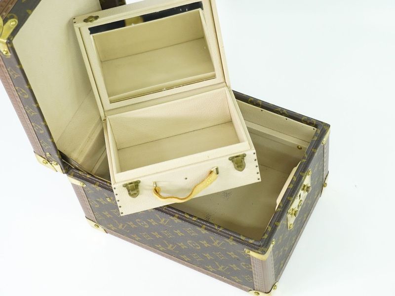 Authentic Louis Vuitton LV Bois Flacon Monogram Makeup Box Vanity Case Brown