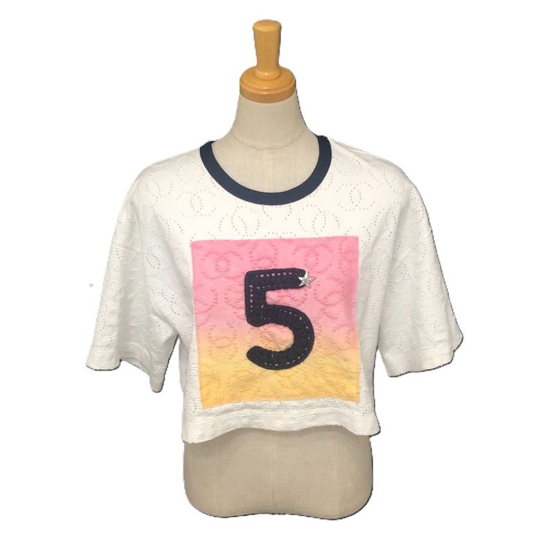 Chanel Short Sleeved T-shirt No5 Star Coco Mark P76438 Cotton White