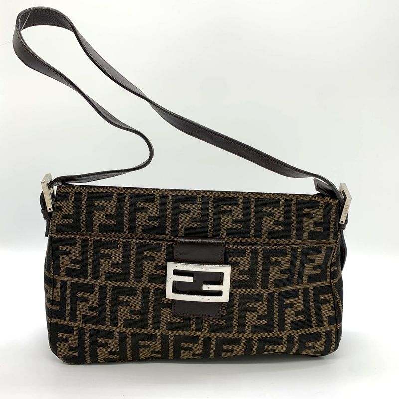 Fendi 222825566 Zucca Shoulder Bag Mamma Bucket Canvas Brown Women