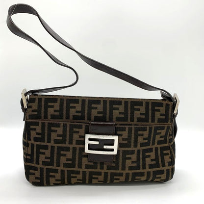 Fendi 222825566 Zucca Shoulder Bag Mamma Bucket Canvas Brown Women