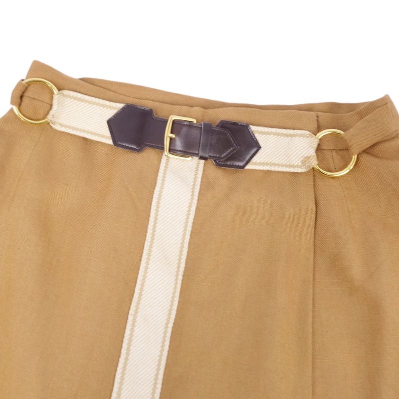 Vintage Hermes Skirt Wrap Skirt Trapezoid Skirt Midi Length Bottoms Women 40(M