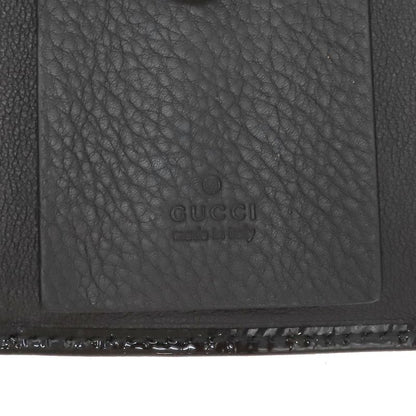 Gucci Key Case Micro Gucci Guccissima Horsebit Patent Leather Black Gold Hardware