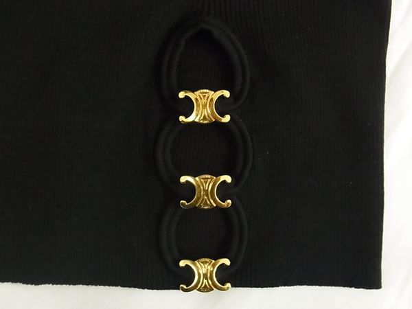 Celine Triomphe Silk And Cotton Long Sleeve Top Size S Clothing Women's Black