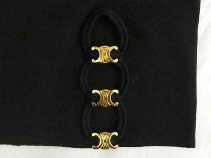 Celine Triomphe Silk And Cotton Long Sleeve Top Size S Clothing Women's Black