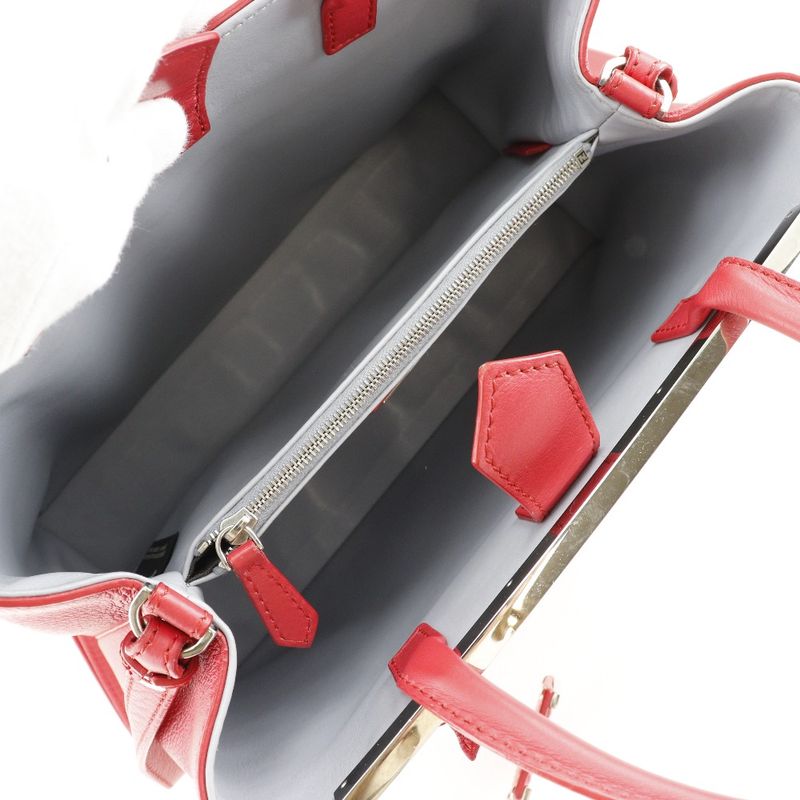 Fendi Petit Tougeur 2WAY Shoulder 8bh253 Calf Red Ladies Handbag