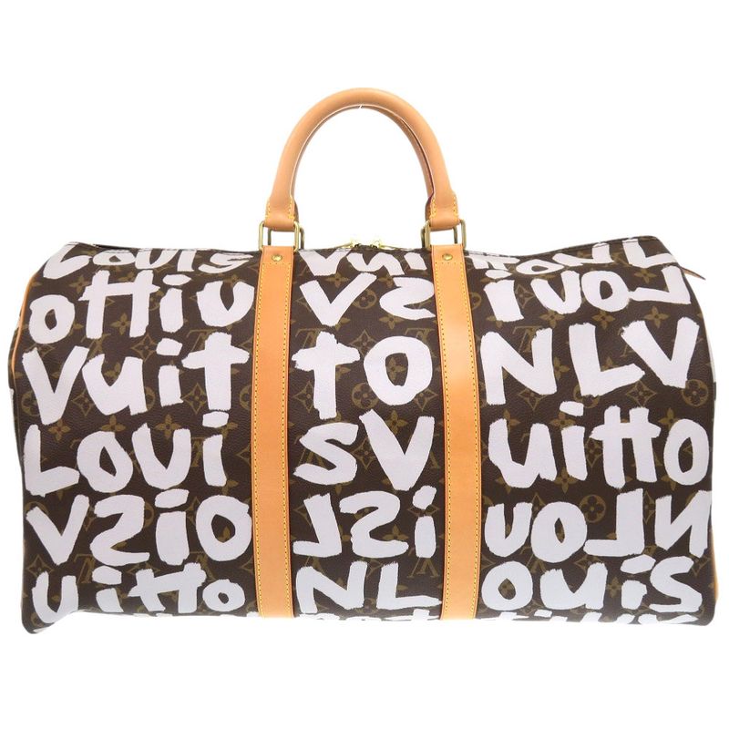 Louis Vuitton Keepall 50 Monogram Graffiti White M92197 Boston Bag LV 1608
