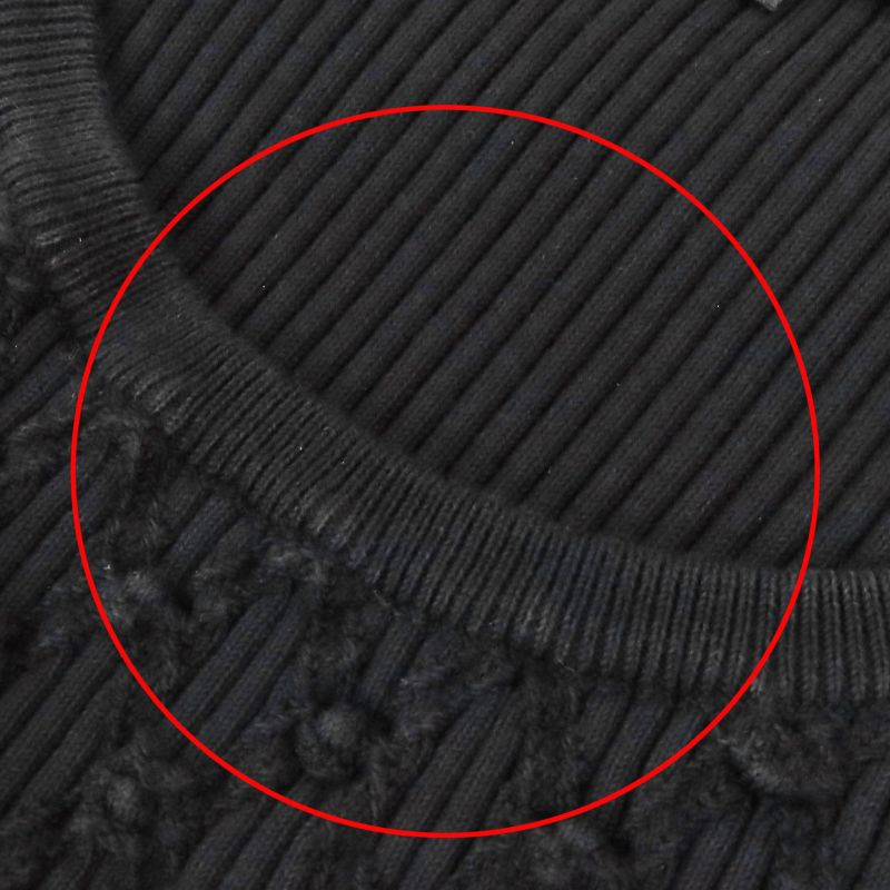 CHANEL P58595 Cotton Coco-mark Hardware All-woven Pattern Short-sleeved Knit