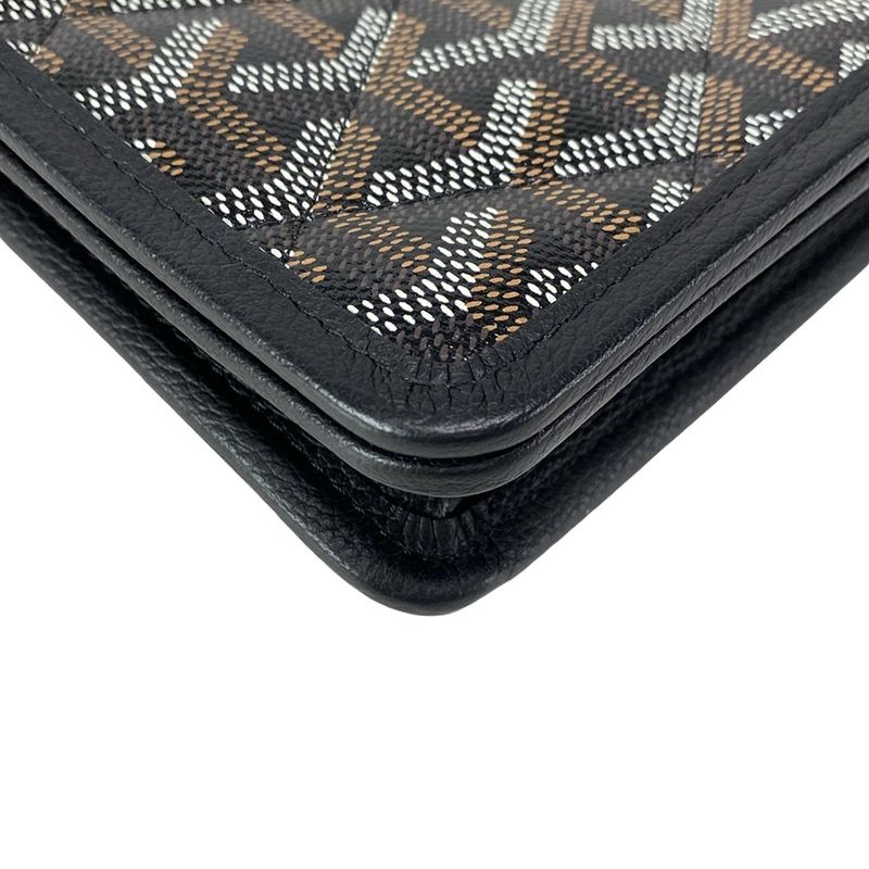 Goyard Shoulder Bag Alexandre Trois Black And Brown And White Chain Shoulder