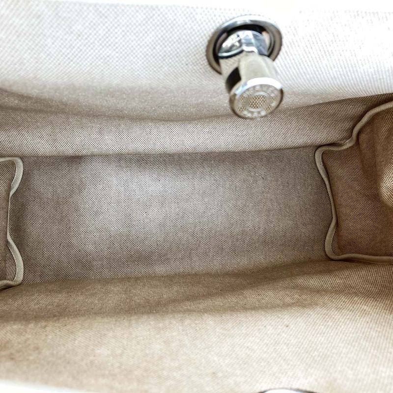 Hermes Herbag Handbag Shoulder Bag 2way Canvas Leather Ivory Brown Ladies Men