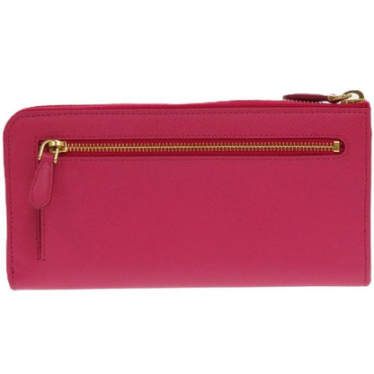 Prada Round Zipper Ribbon 1m0506 Leather Saffiano Leather Peonia 1211 Long