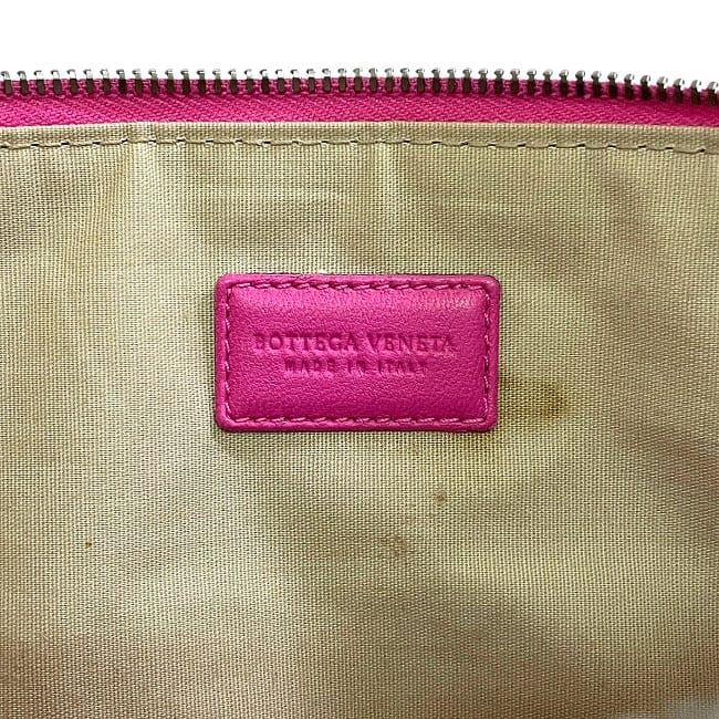 Bottega Veneta Clutch Bag Pink Intrecciato Butterfly Excellent Condition