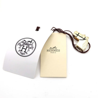 Unused Hermes Scarf Ring Cadrige Horse Gold Black Accessories H4437