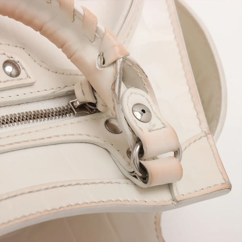 Balenciaga Neo Classic City Croc Embossed Leather 2WAY Handbag Crossbody