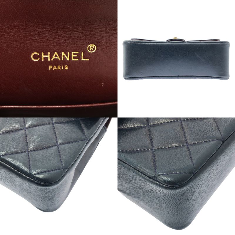 Chanel | Single Flap Mini Matelasse Lambskin Shoulder Bag | Navy Bordeaux |
