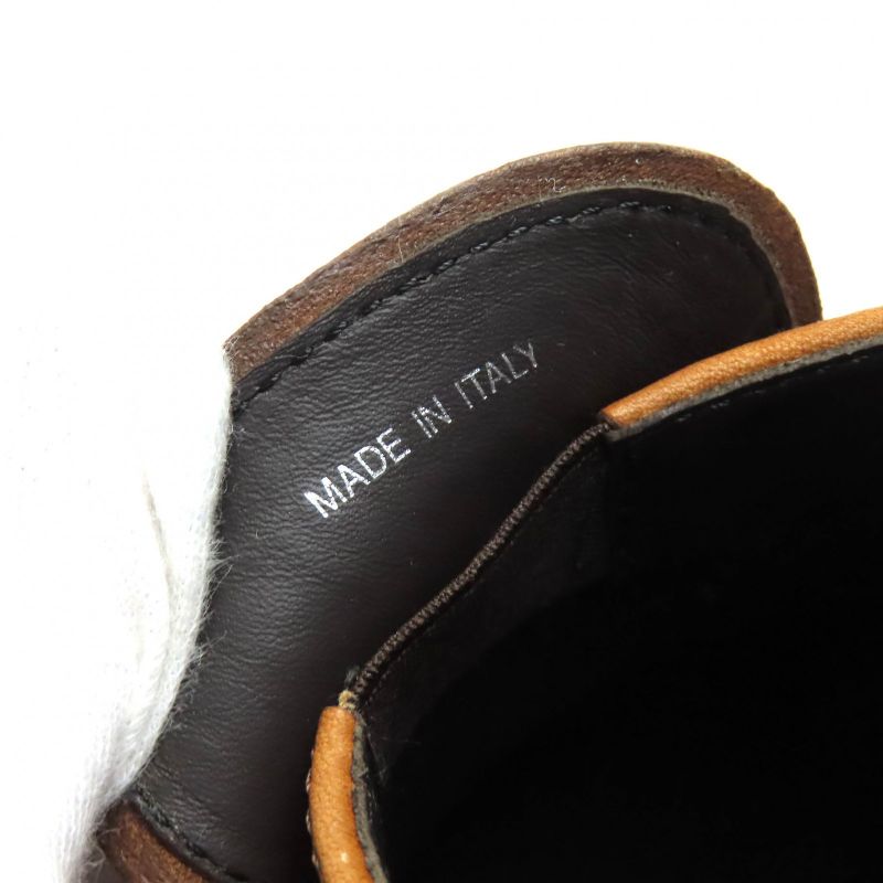 Prada 1d801n Triangle Logo Triangle Plate Oxford Leather Loafers Brown 37.5