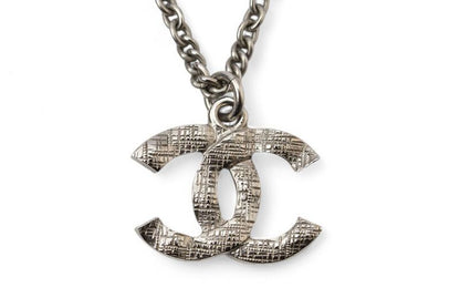 Chanel Necklace Pendant 2way Chanel Coco Mark CC Rhinestone Pearl Motif Silver