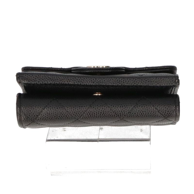 Chanel Classic Small Flap Wallet Ap0230 Caviar Skin Women Black