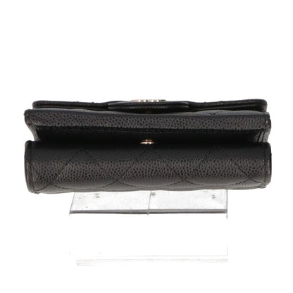 Chanel Classic Small Flap Wallet Ap0230 Caviar Skin Women Black