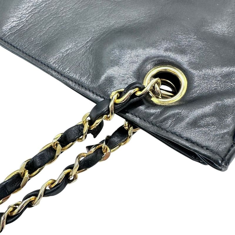 1877 Chanel Matelasse Chain Shoulder Bag Black Chain Bag Chanel