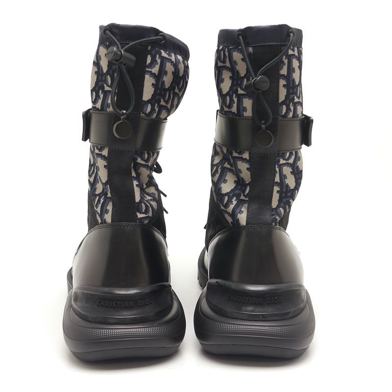 Dior Combat High Top Boots 42 Oblique Black And Navy