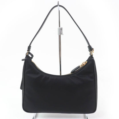 Prada Re-edition 2005 Re-nylon Triangle Logo Mini Nylon Handbag Black Gold