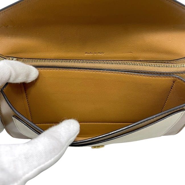 Celine Bifold Long Wallet Brown Navy White Wallet Excellent Condition Leather