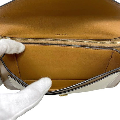 Celine Bifold Long Wallet Brown Navy White Wallet Excellent Condition Leather