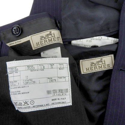 Hermes Current Tag Mohair Wool Dress Tailored Double Suit 2 Piece Jacket Slacks