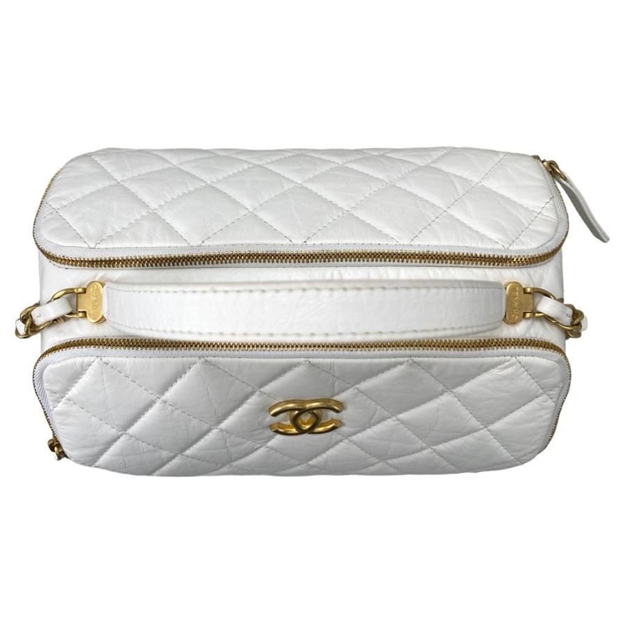 Chanel As3740 Beau Ring Bag Calf Handbag Shoulder Bag Random Plate White Gold