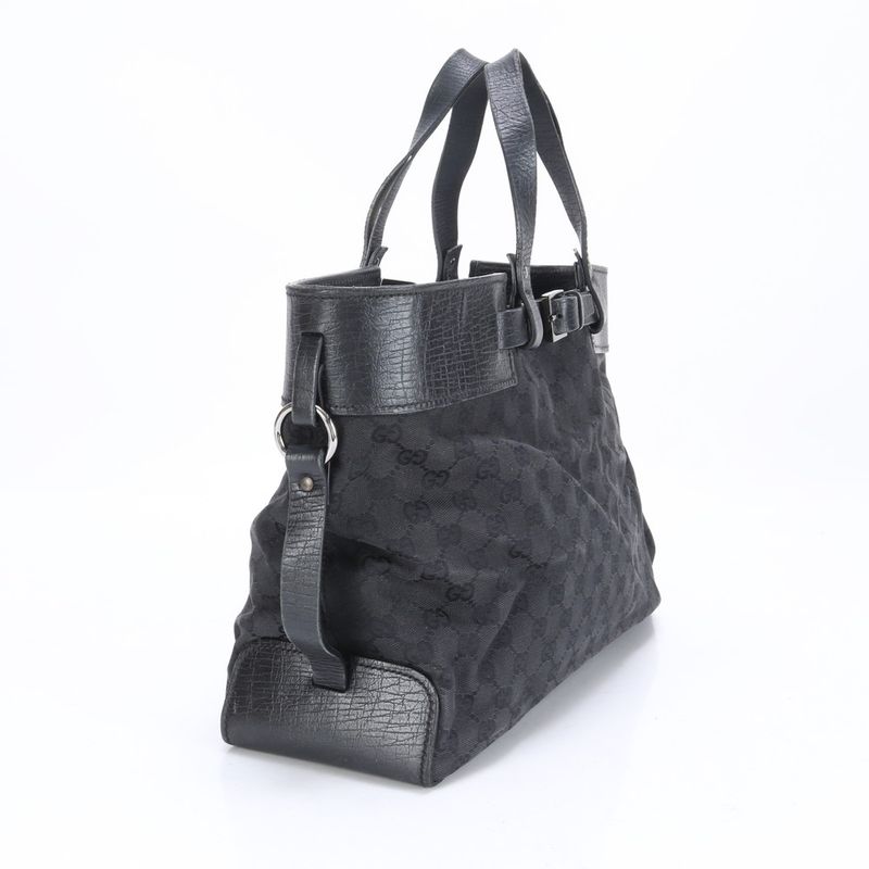 Gucci GG Canvas Leather Belt Tote Bag Shoulder Business Commuter Document Bag