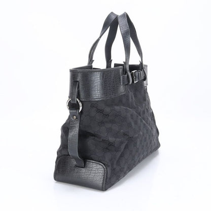 Gucci GG Canvas Leather Belt Tote Bag Shoulder Business Commuter Document Bag