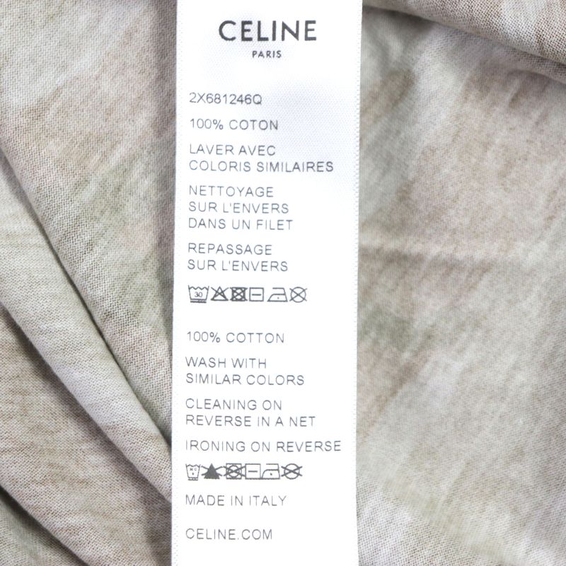 Celine 22SS 2x681246q Loose Logo T-shirt Cotton Logo Print Camouflage Pattern