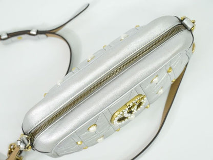 Authentic Gucci GG Marmont Faux Pearl Small Shoulder Bag Pochette Leather