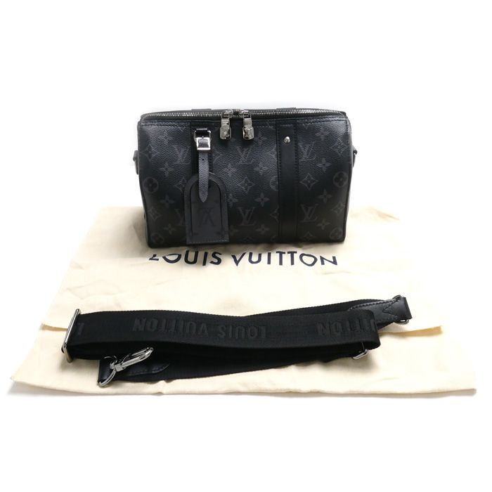 Louis Vuitton City Keepall Shoulder Bag Monogram Eclipse M45936 IC Chip Men's