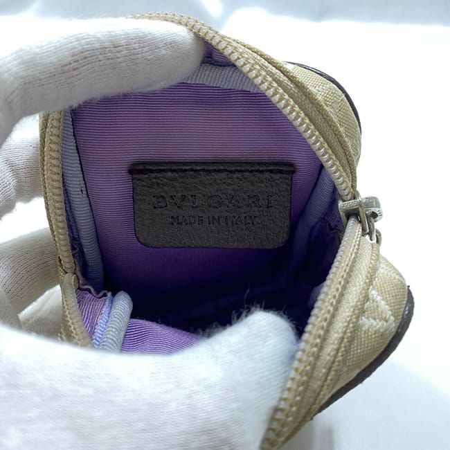 Bulgari Pouch Beige Brown Logomania 26545 Small Bag