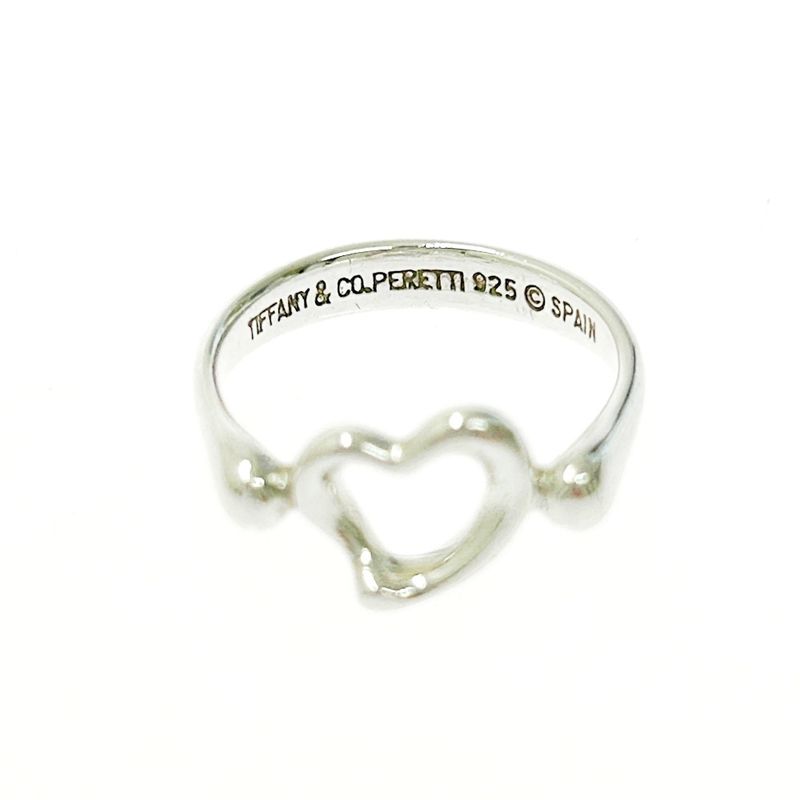Tiffany & Co Silver Open Heart Ring 2.3g 925 Engraved 423833 Ring