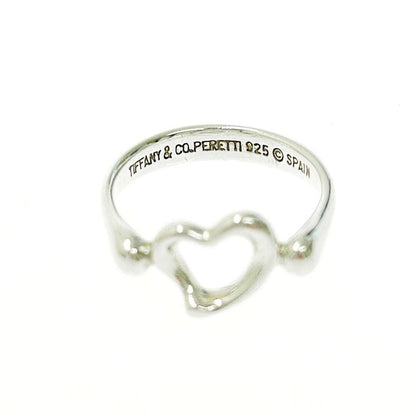 Tiffany & Co Silver Open Heart Ring 2.3g 925 Engraved 423833 Ring